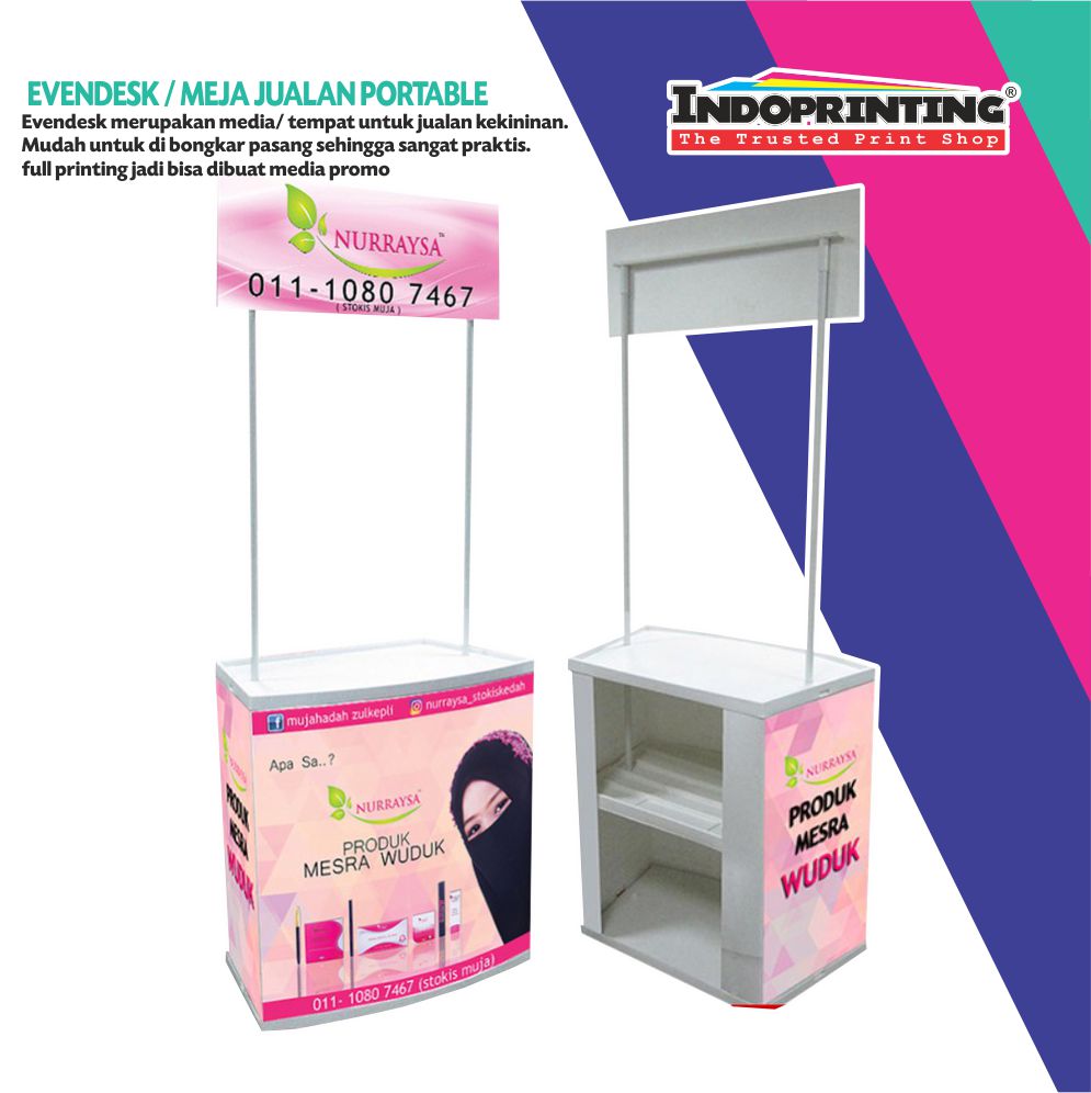 Even desk /Booth Portable /Stand Promotion Full Printing INDOPRINTING